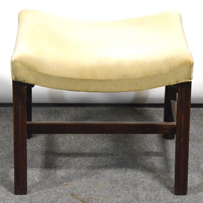 Lot 390 - George III style mahogany dressing table stool