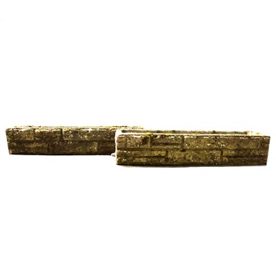 Lot 156 - Two reconstituted stone garden troughs/ planters