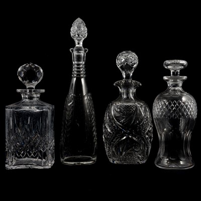 Lot 126 - Ten cut glass wine and spirit decanters