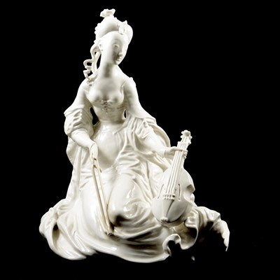 Lot 93 - Paul Scheurich for KPM Berlin, a porcelain figure of a lady with a cello