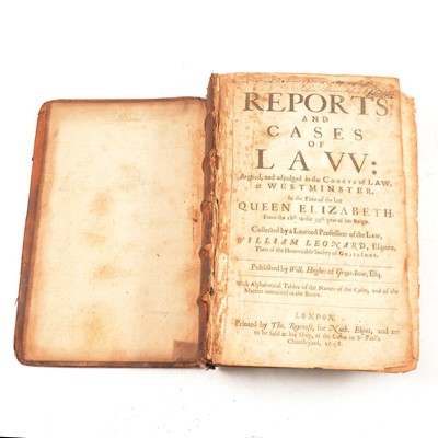 Lot 144 - William Leonard, Reports and Cases of Law: argued... 1658.