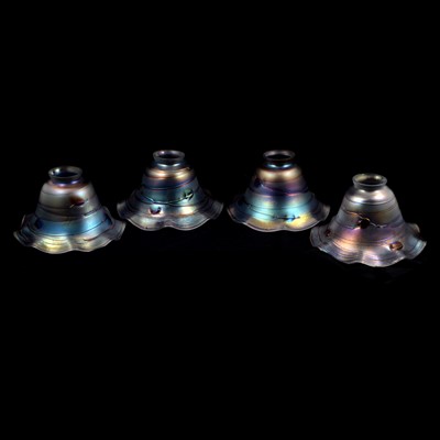 Lot 5 - A set of four Art Nouveau style glass lamp shades