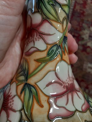 Lot 11 - Sian Leeper for Moorcroft Pottery, a 'Tea Rose' design vase