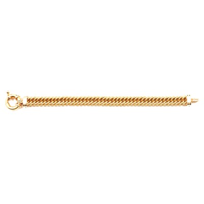 Lot 255 - An 18 carat yellow gold bracelet.