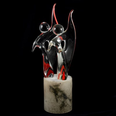 Lot 119A - Murano Glass sculpture Alfredo Rossi circa 1970, modelled as two figures.