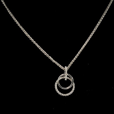 Lot 179 - A diamond pendant and chain.