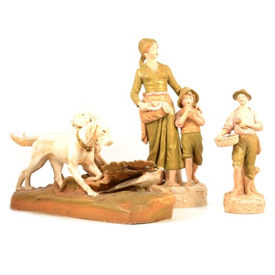 Lot 76 - Three Royal Dux figures, Fisherman 2291 and two others.