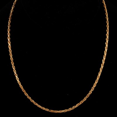 Lot 163 - Two 9 carat yellow gold chains and similar bracelet.