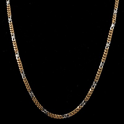 Lot 159 - A 9 carat yellow and white gold necklace.