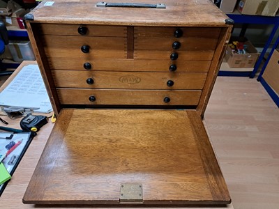 Lot 172 - Moore & Wright engineers tool chest / box, with inner drawers