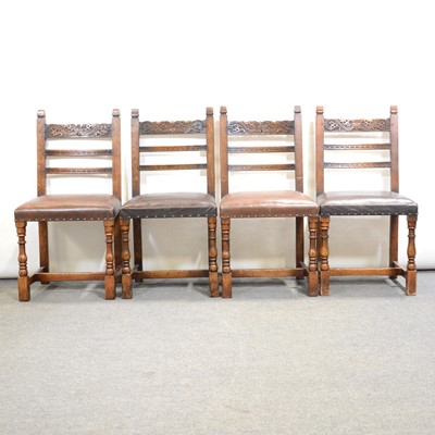 Lot 375 - Oak dining chairs and sideboard, Titchmarsh & Goodwin