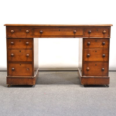 Lot 416 - Victorian mahogany twin pedestal desk