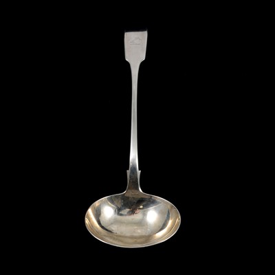 Lot 267 - Irish silver soup ladle