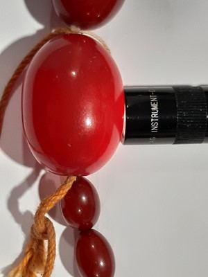 Lot 291 - Amber coloured beads, cultured pearl earrings, synthetic alexandrite necklace, jadeite jewellery.