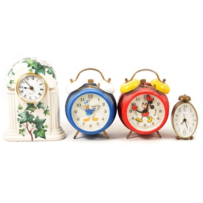 Lot 169 - Various travel clocks, cartoon character alarm clocks