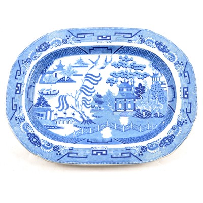 Lot 26 - Blue and white meat platter, John Rogers & Son