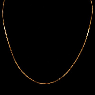 Lot 156 - An 18 carat yellow gold chain link necklace.