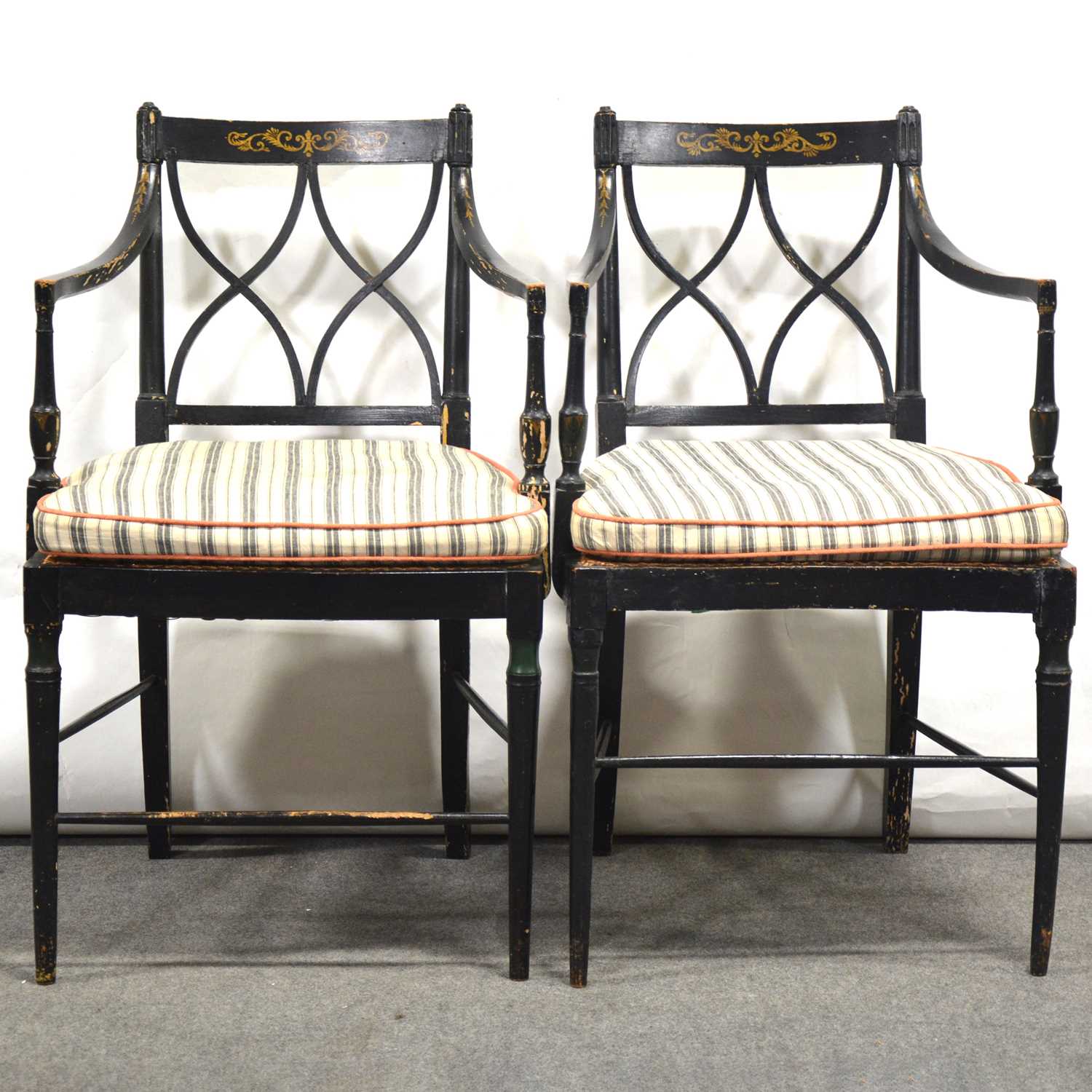 Lot 72 - Pair of 19th century ebonised and gilt