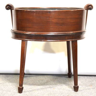 Lot 437 - Reproduction mahogany wine cooler on stand