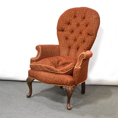 Lot 352 - Late Victorian mahogany framed easy chair and a Victorian style chair