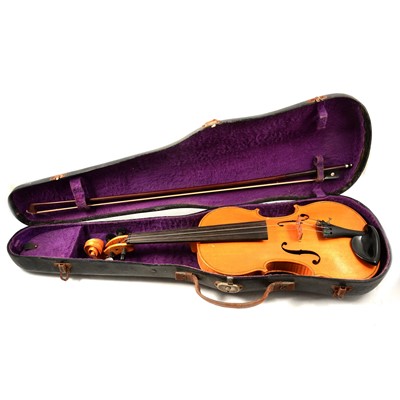 Lot 256 - A 20th century violin by Kenneth H Dickens.