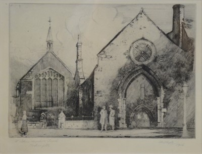 Lot 272 - H W Keyte, St John's Hospital & Chapel, and other Northampton etchings and ephemera.