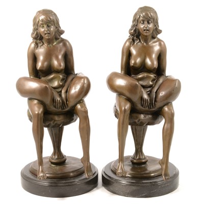 Lot 141 - Two contemporary bronzed sculptures