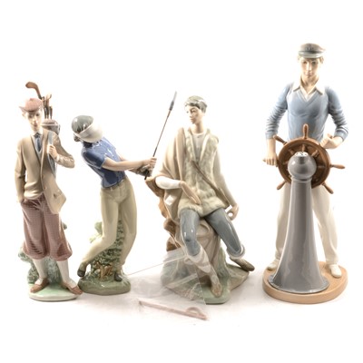 Lot 27 - Five Lladro and Nao figurines.