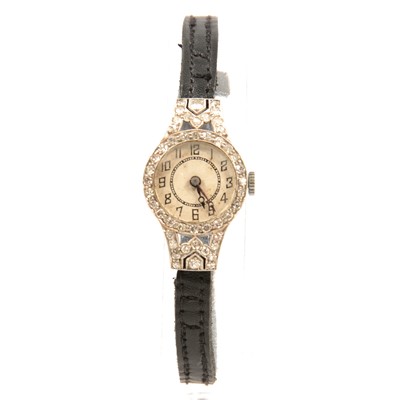 Lot 369 - A diamond cocktail watch.