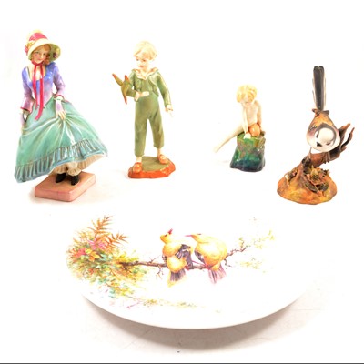 Lot 14 - Small quantity of ceramic figures and a cabinet plate