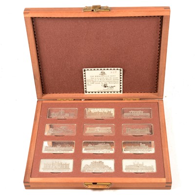 Lot 350 - The Birmingham Mint Royal Palaces Collection of 12 Solid Sterling Silver Ingots.