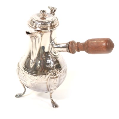 Lot 353 - French silver chocolate pot