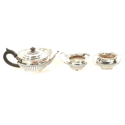 Lot 743 - Silver matched three piece tea set