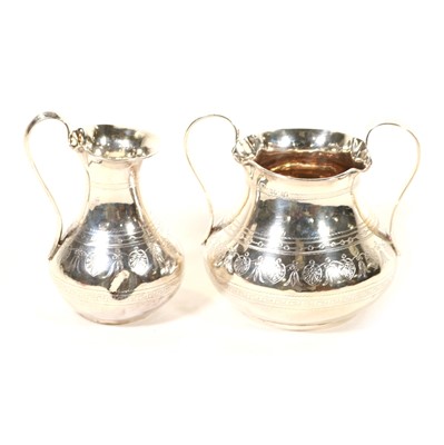 Lot 734 - Victorian silver milk jug and sugar bowl