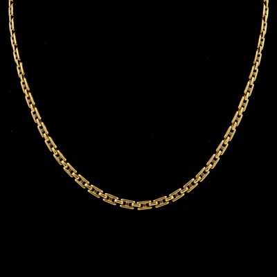 Lot 155 - A yellow metal fancy link chain.