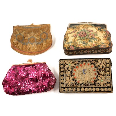 Lot 174 - Collection of vintage purses, bags, and accessories