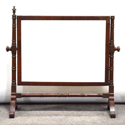 Lot 514 - Georgian mahogany toilet mirror, two small footstools, and a magazine rack.