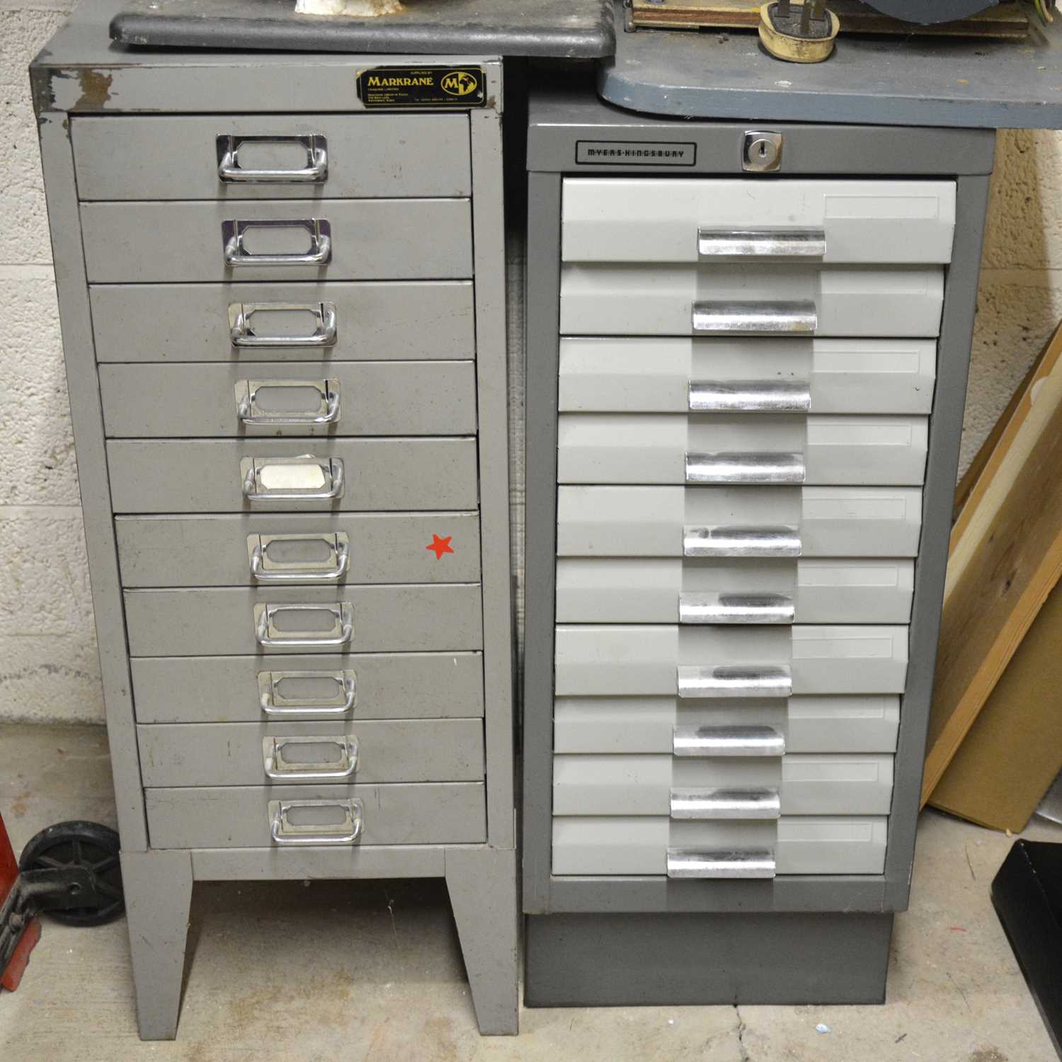 Lot 152 - Two sets of steel tool drawers.