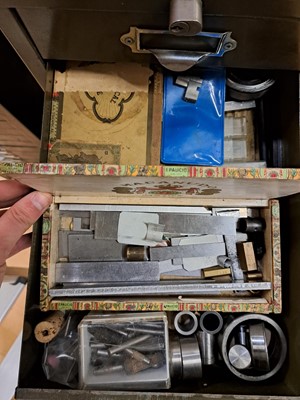 Lot 169 - Set of steel tool draws, steel bar, nuts and bolts