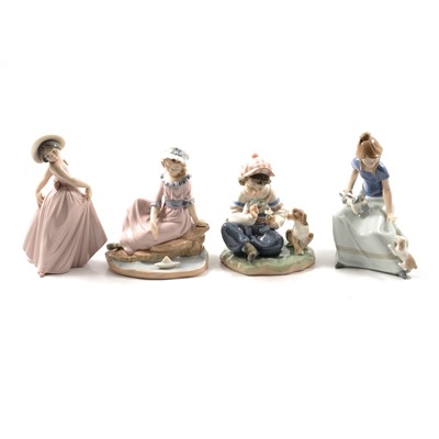 Lot 25 - Seven Lladro and Nao figurines.