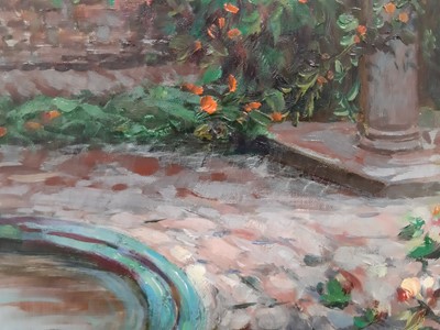 Lot 259 - E Closson, Garden with fountain