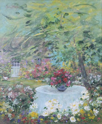 Lot 375 - Anne Marie de la Caffiniere, Garden, oil and four other works