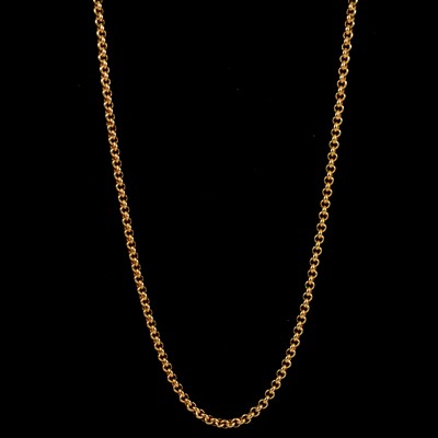 Lot 153 - A 9 carat yellow chain link necklace.