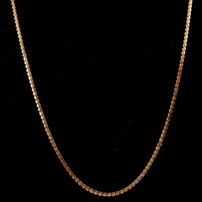 Lot 160 - A 9 carat yellow gold chain link necklace.