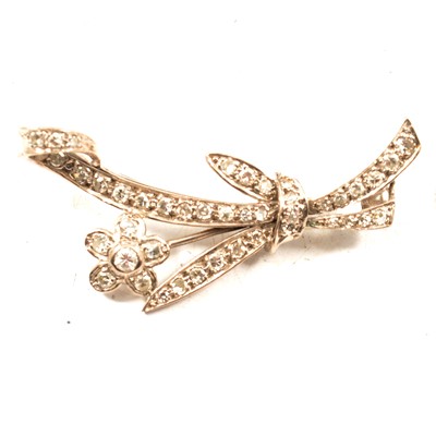 Lot 213 - A modern diamond set spray brooch.