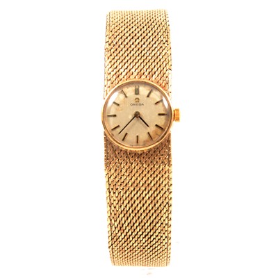 Lot 372 - Omega - a lady’s 9 carat yellow gold bracelet watch.