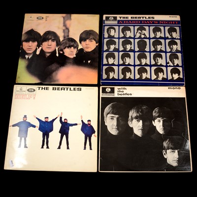 Lot 231A - Four The Beatles LP vinyl records and a box of 12" singles