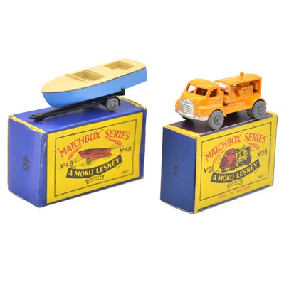 Lot 176 - Matchbox series die-cast models, two including 48 sports boat; 28 compressor truck.