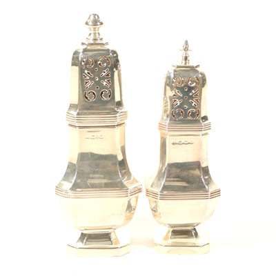 Lot 733 - Two silver sugar casters