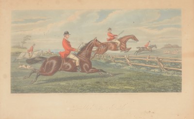 Lot 327A - After Sheldon-Williams, six hunting prints, and a print after Morland.